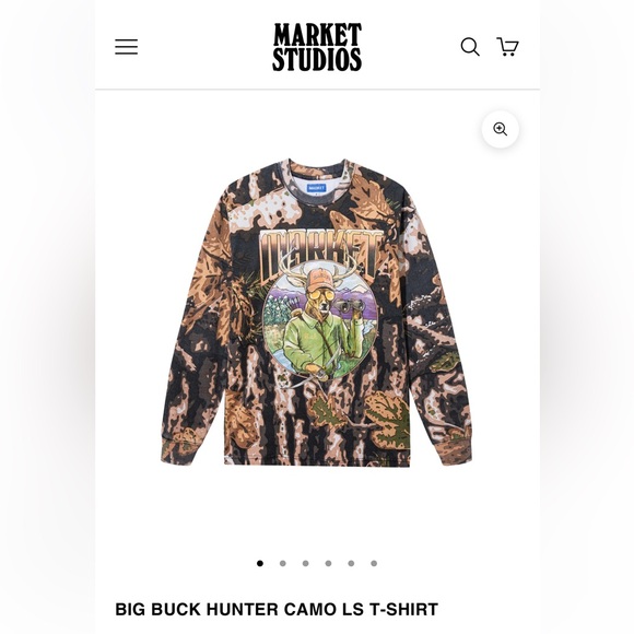 NEW Chinatown Market Big Buck Hunter Stops Here Camo Long Sleeve T-Shirt M - Picture 12 of 12